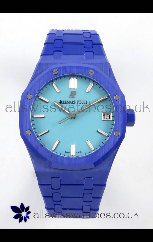 Royal Oak 15500 Tiffany Blue Dial & Blue Ceramic Super Clone Watch 