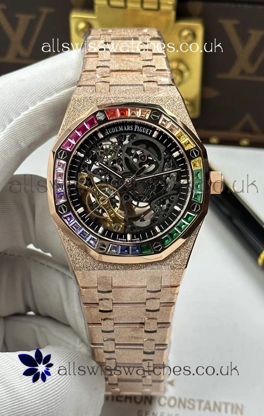Royal Oak Openworked 15412OR Frosted Rose Gold Super Clone Watch