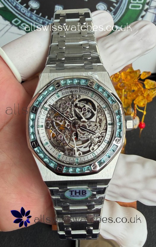 Royal Oak Openworked 15412BC Green Sapphires Super Clone Watch