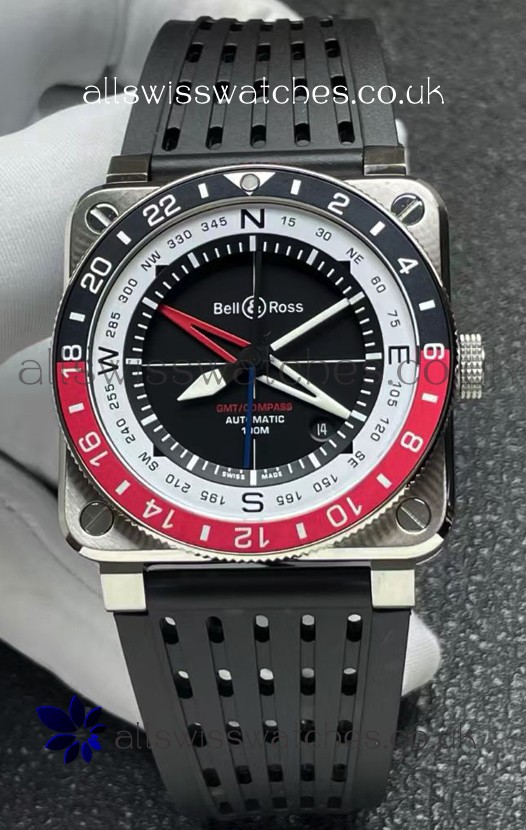 Bell and Ross BR03 GMT Compass Red/Black Bezel Swiss Replica Watch 