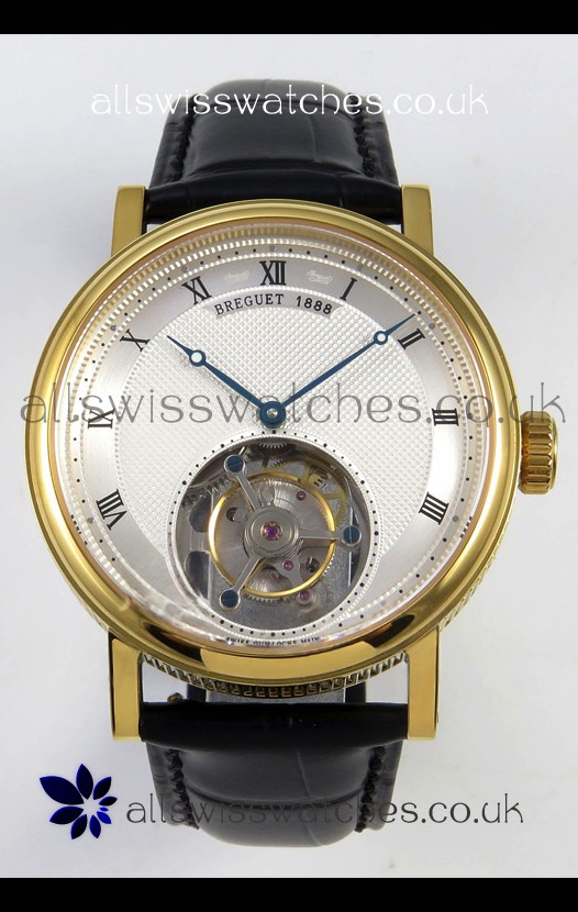 Breguet Classique Tourbillon Yellow Gold Roman Dial Super Clone Watch 