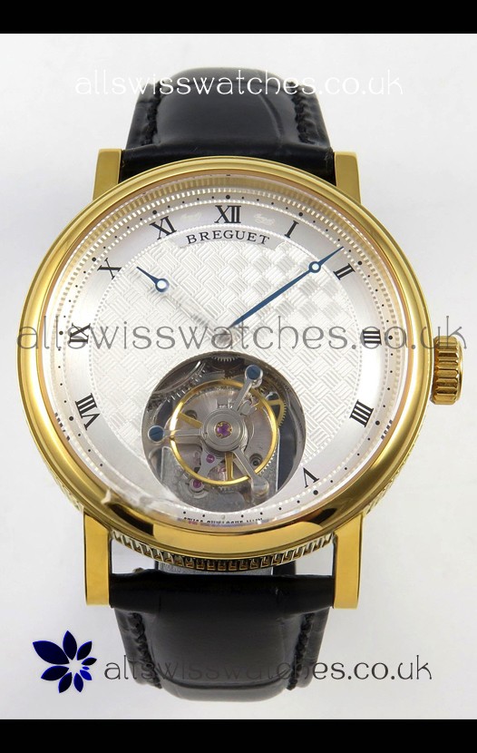 Breguet Classique Tourbillon Yellow Gold Roman Dial Super Clone Watch 