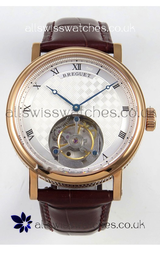 Breguet Classique Tourbillon Rose Gold Roman Dial Super Clone Watch 