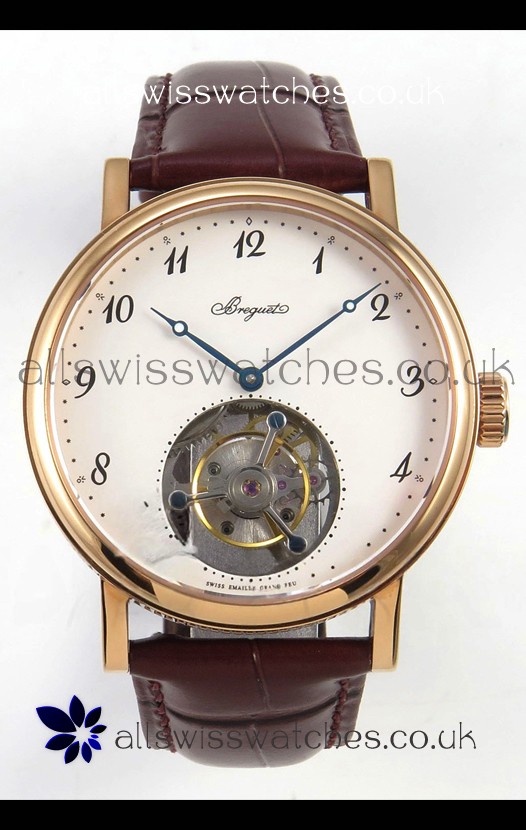 Breguet Classique Tourbillon Rose Gold Numerals Dial Super Clone Watch 