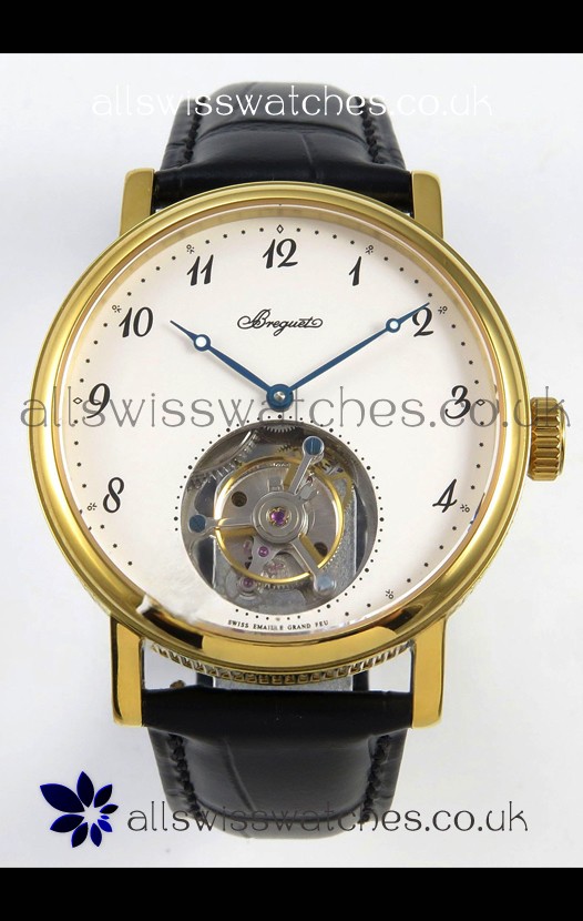 Breguet Classique Tourbillon Yellow Gold Numerals Dial Super Clone Watch 
