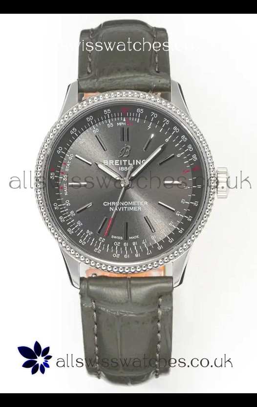 Navitimer Automatic 36 Grey Dial Steel Casing Super Clone Watch 