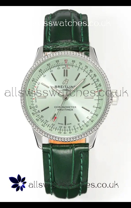 Navitimer Automatic 36 Green Dial Steel Casing Super Clone Watch 