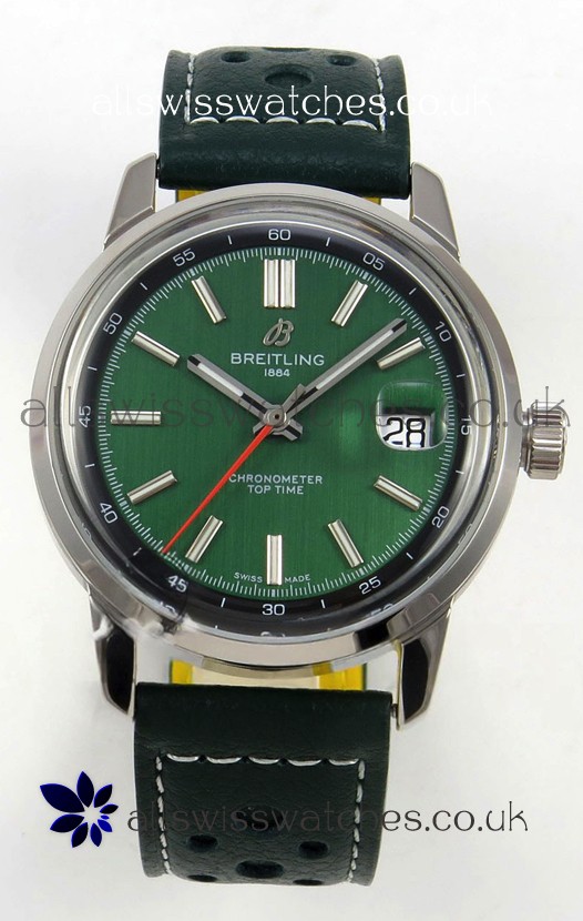 Top Time B31 38mm Green Dial Red Seconds Hands Super Clone Watch 