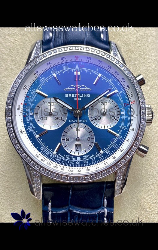 Breitling Navitimer B01 43MM Stainless Steel Blue Dial Super Clone Watch 