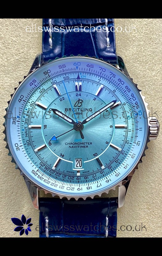 Breitling Navitimer 01 GMT Ice Blue Dial Swiss Replica Watch 