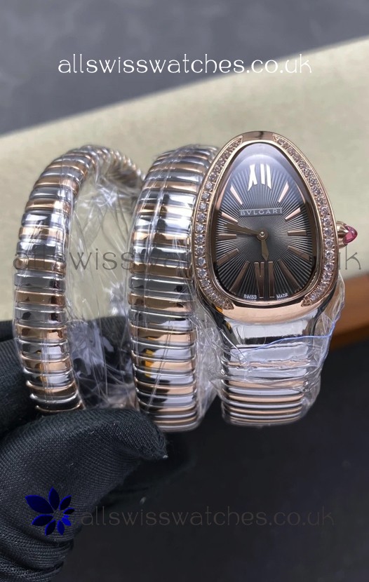 Serpenti Tubogas Double Spiral Grey Dial Two Tone Super Clone Watch 