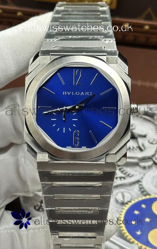 Octo Finissmo 7MM Thick Blue Dial Super Clone Watch 