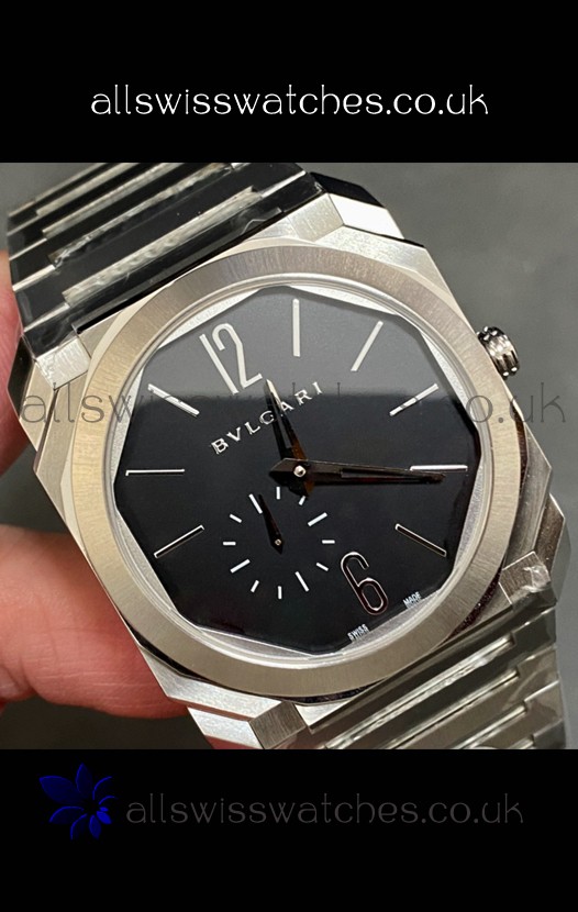 Octo Finissmo 7MM Thick Black Dial Super Clone Watch 