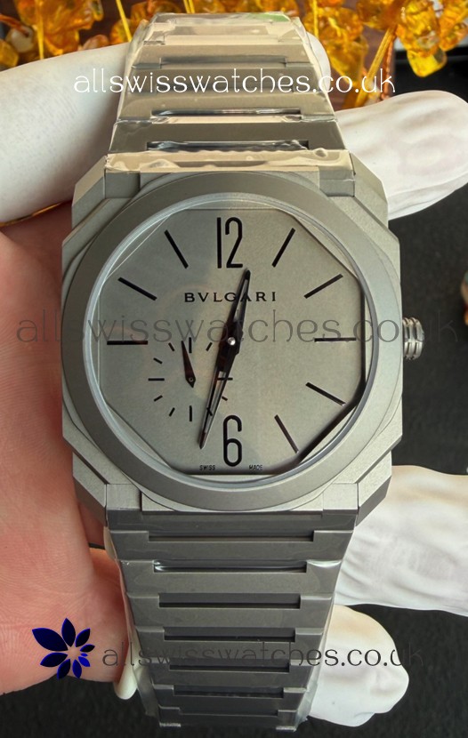 Octo Finissmo 7MM Thick Titanium Case Grey Dial Super Clone Watch 