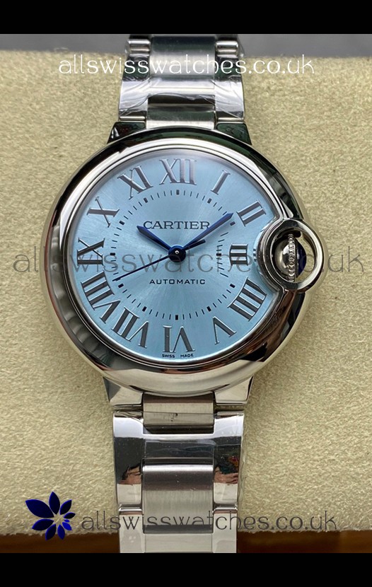 Ballon De Cartier Automatic Ice Blue 36MM Dial Super Clone Watch 