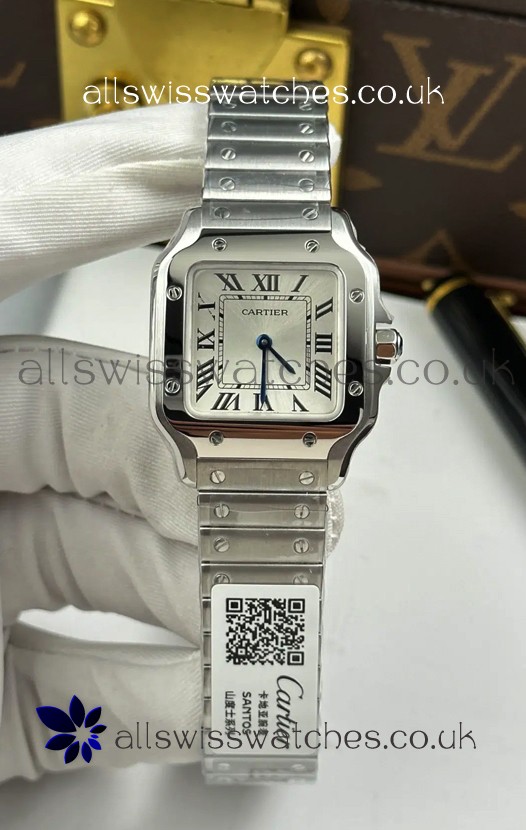 Cartier Santos Swiss Quartz 27MM Steel Dial Super Clone Watch