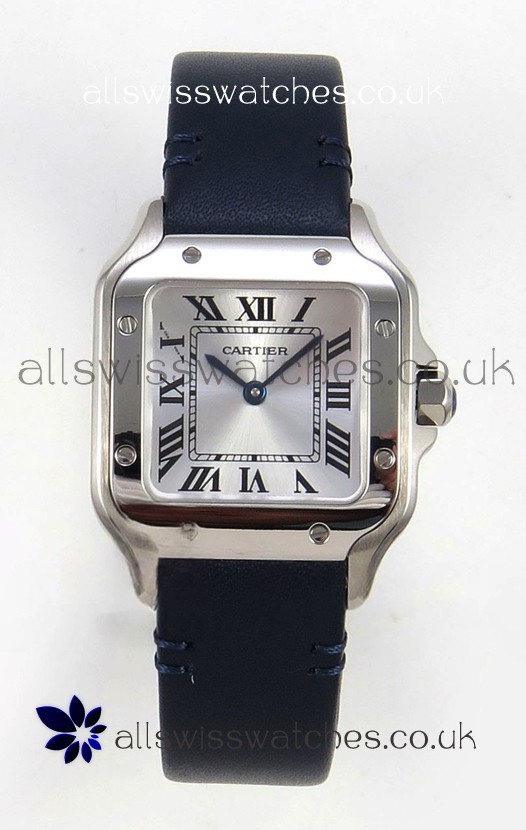 Cartier Santos Swiss Quartz 27MM Steel Leather Strap Super Clone Watch