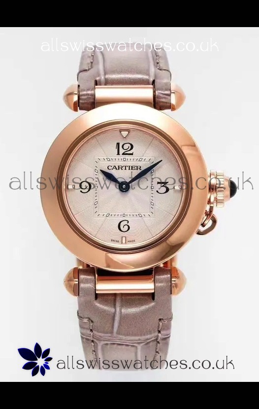 Pasha De Cartier Rose Gold Casing Watch 30MM Super Clone Watch 