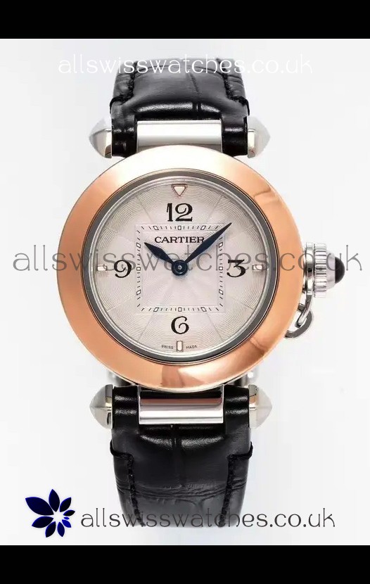 Pasha De Cartier Rose Gold Casing Watch 30MM Super Clone Watch 