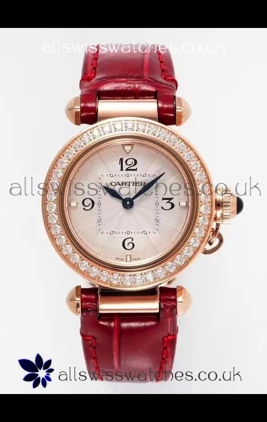 Pasha De Cartier Rose Gold Casing Watch 30MM Super Clone Watch 