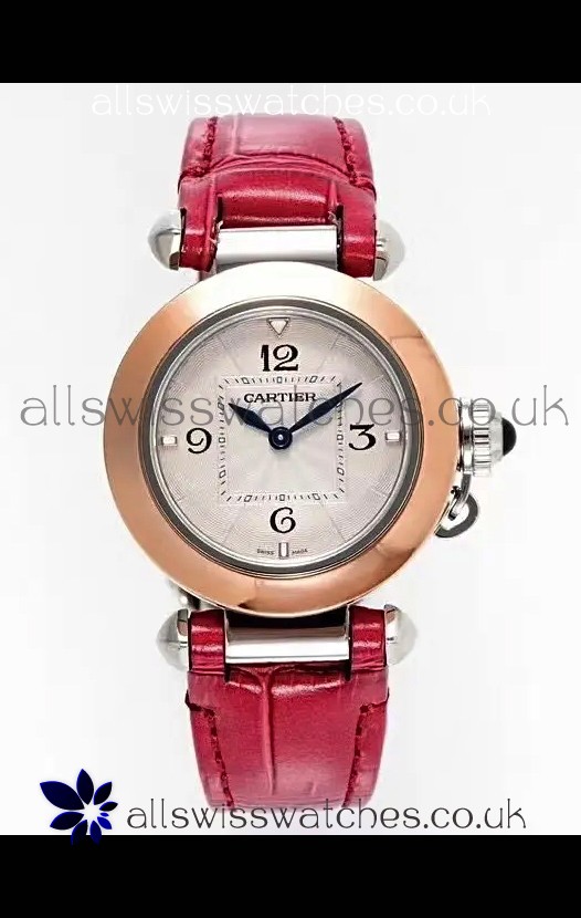 Pasha De Cartier Rose Gold Casing Watch 30MM Super Clone Watch 