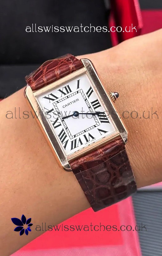 Cartier Tank Solo 27mm Rose Gold Swiss Quartz Super Clone Watch 