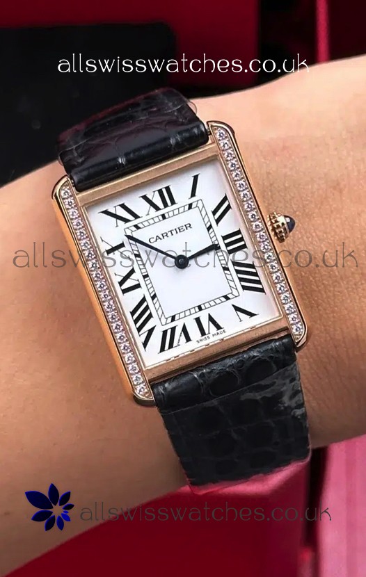 Cartier Tank Solo 27mm Rose Gold Swiss Quartz Super Clone Watch 