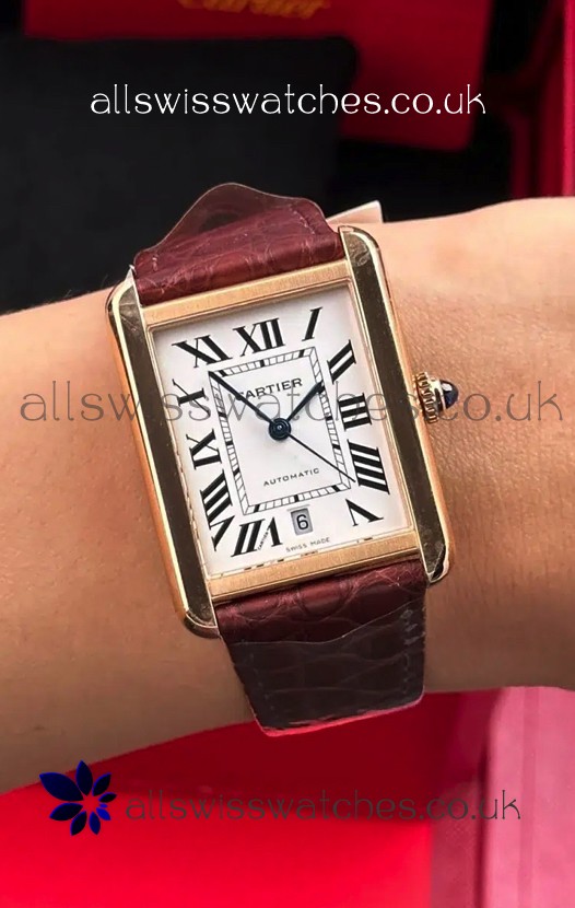 Cartier Tank Solo Swiss Automatic 31MM Rose Gold Super Clone Watch 