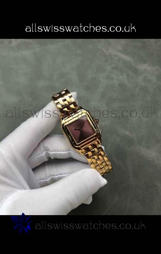 PANTHERE de Cartier 27MM Red Dial Super Clone Watch 