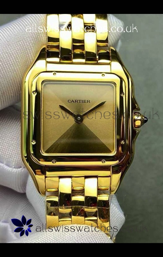 PANTHERE de Cartier 27MM Gold Dial Super Clone Watch 