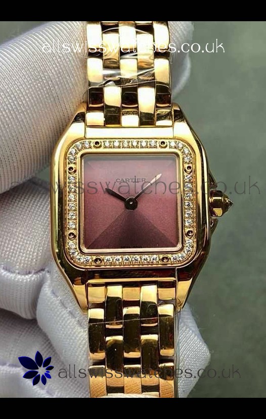 PANTHERE de Cartier 22MM Red Dial Diamonds Super Clone Watch 
