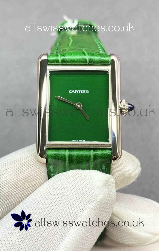 Cartier Tank Louis 25MM Swiss Quartz Green Dial Watch 