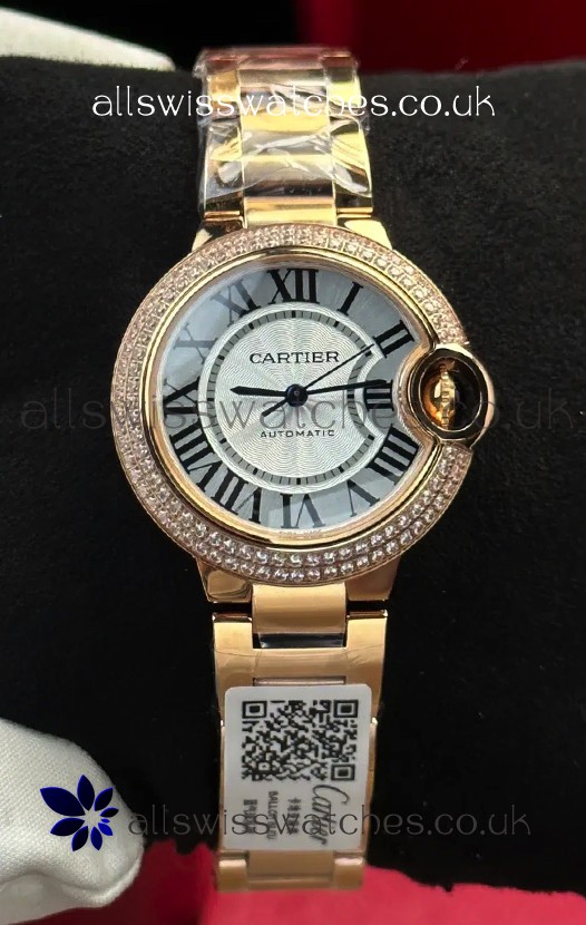 Ballon De Cartier Automatic 33MM Rose Gold Super Clone Watch 
