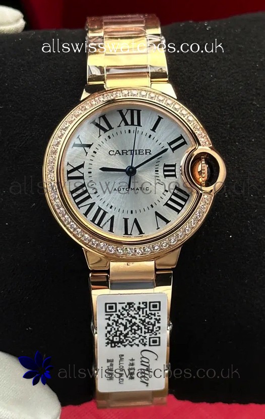 Ballon De Cartier Automatic 33MM Rose Gold Super Clone Watch 