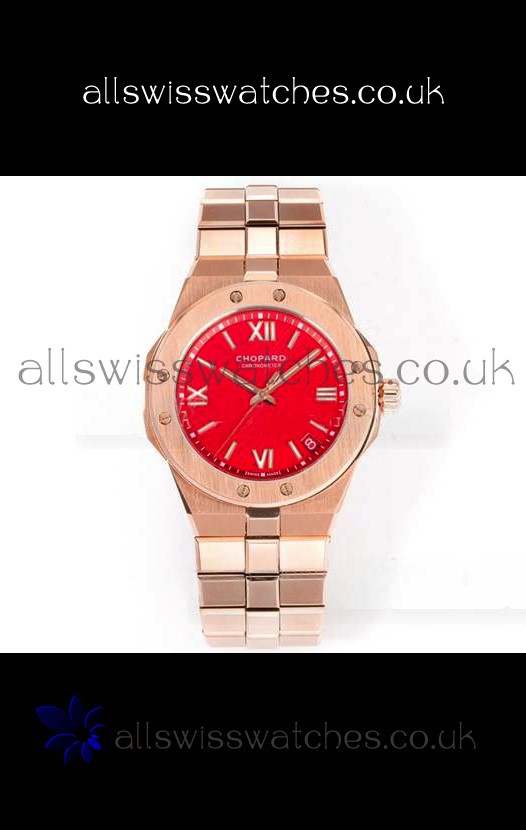 Chopard Alpine Eagle Rose Gold Red Dial Super Clone Replica Watch