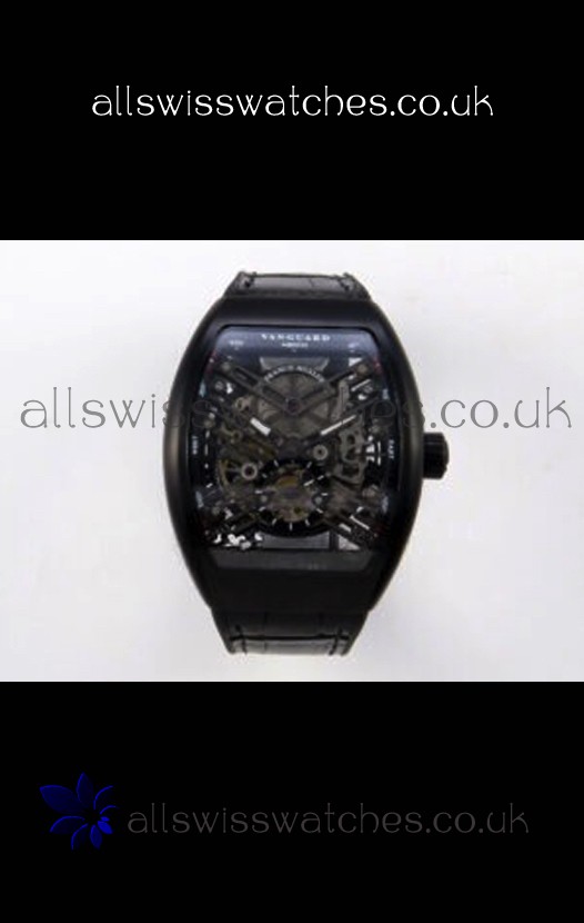 Franck Muller V45 Tourbillon Skeleton DLC Super Clone Watch 