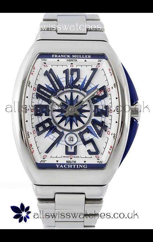 Franck Muller Vanguard Yachting V45 Stainless Steel White Dial Swiss Replica Watch