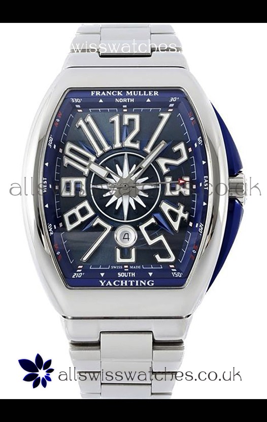 Franck Muller Vanguard Yachting V45 Stainless Steel Blue Dial Swiss Replica Watch