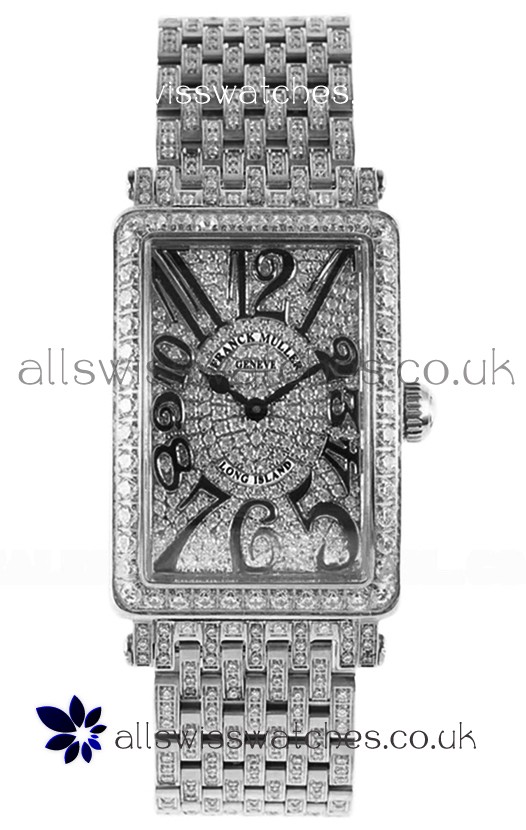 Franck Muller Long Island Stainless Steel Diamonds Swiss Replica Watch 