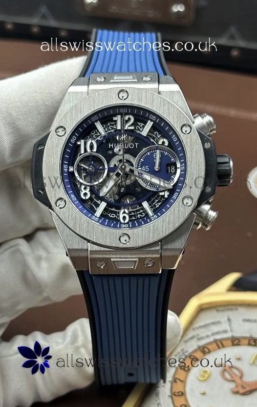 Hublot Big Bang Unico Blue Stainless Steel Casing Super Clone Watch 
