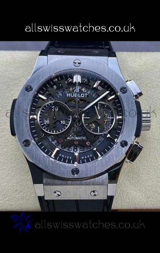 Hublot Classic Fusion Chronograph Stainless Steel Skeleton Super Clone Watch 