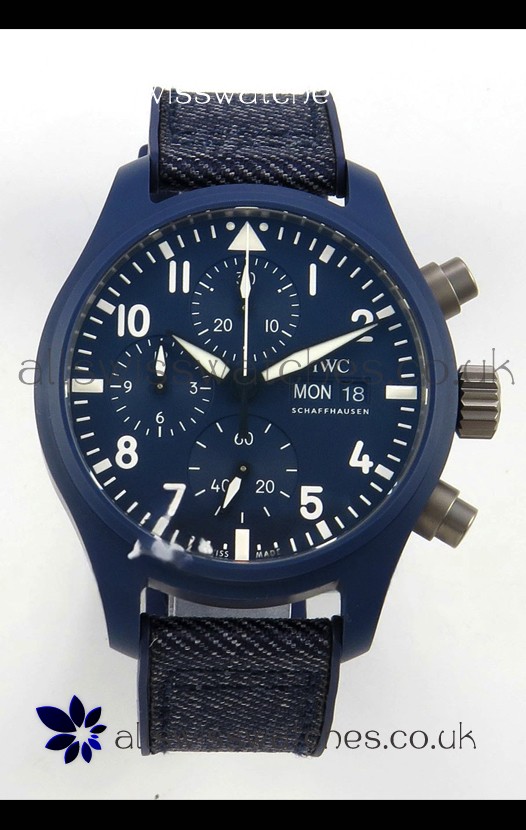 IWC PILOT'S Chronograph Top Gun Oceana Blue Super Clone Watch 