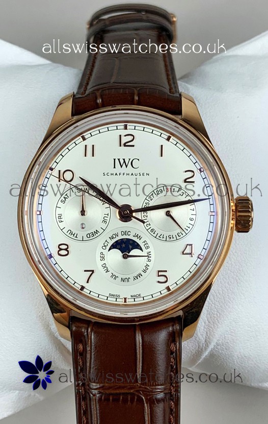 IWC Portuguese Perpetual Calendar Rose Gold Super Clone Watch 