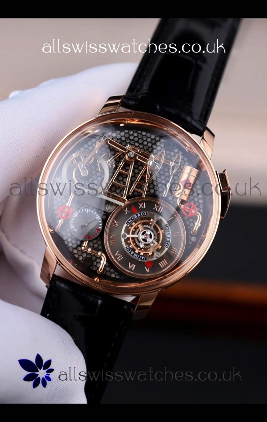 Jacob & Co Oil Pump Rose Gold Japanese Automatic Movement Watch 