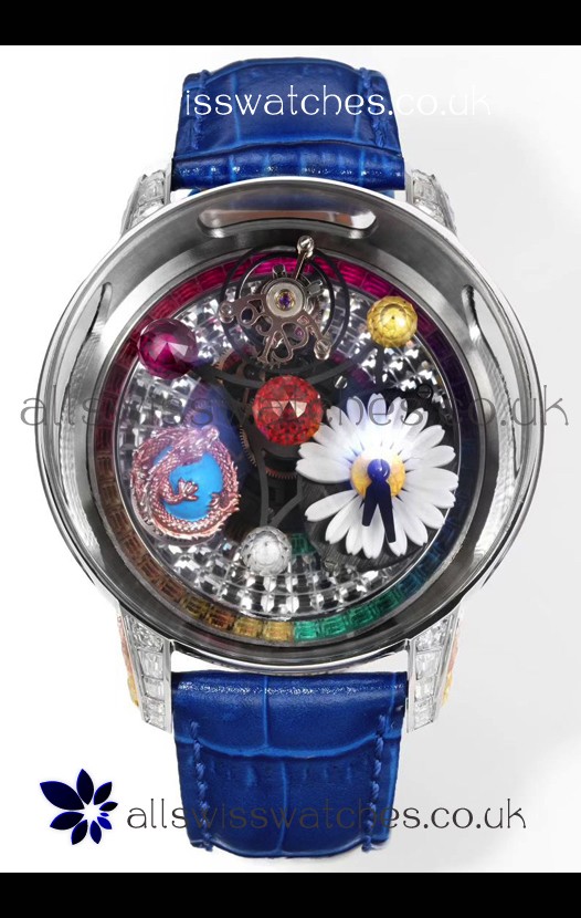 Jacob & CO Astronomia G-Dragon Steel Casing Blue Strap Tourbillon Swiss Replica Watch