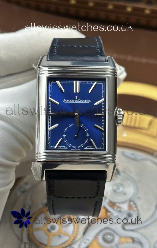 Jaeger LeCoultre Reverso Tribute Duoface Blue/Steel Dial Super Clone Watch 