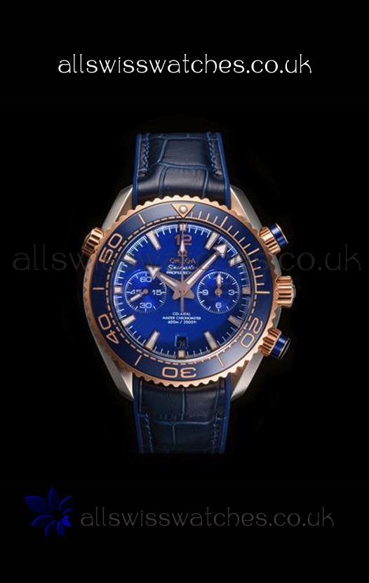 Omega Speedmaster Planet Ocean Two Tone Blue Dial Super Clone Watch 