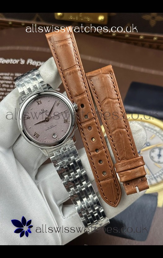 Omega De Ville Automatic 34MM Sandblasted Pink Dial Super Clone Watch 