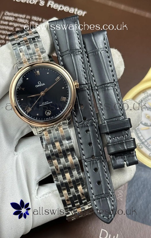 Omega De Ville Automatic 34MM Blue Dial Two Tone Case Super Clone Watch 