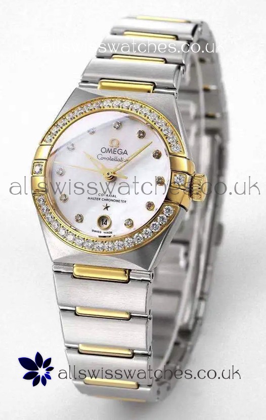 Omega Constellation 29MM Two Tone Yellow Gold White Dial Automatic Super Clone Watch 